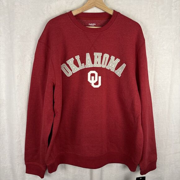 Oklahoma Sooners Sweatshirt OU Red Stitch Letter Sweater Size XL Captivating NWT - Picture 1 of 6